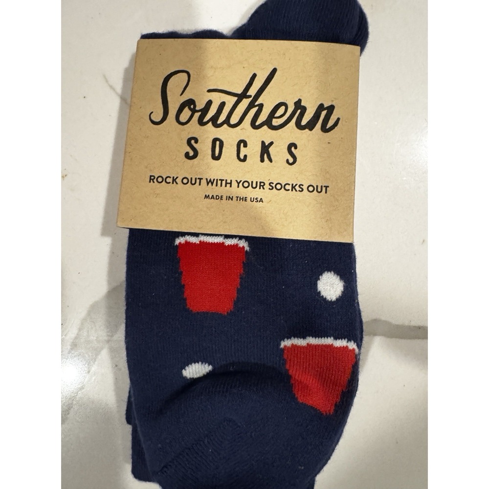 SOUTHERN SOCKS Mens OS Beer Pong Cotton Blend NWT‎